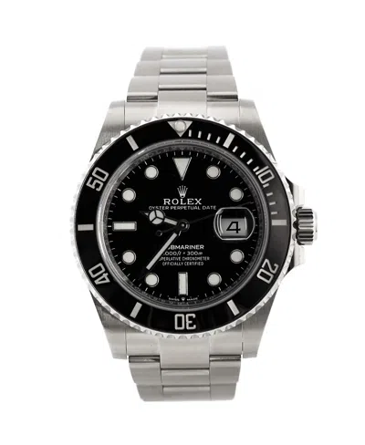 Pre-owned Pre-owned Rolex  Rolex Oyster Perpetual Submariner Date Automatic Watch In Stainless Steel And Cerachrom 41 In Black