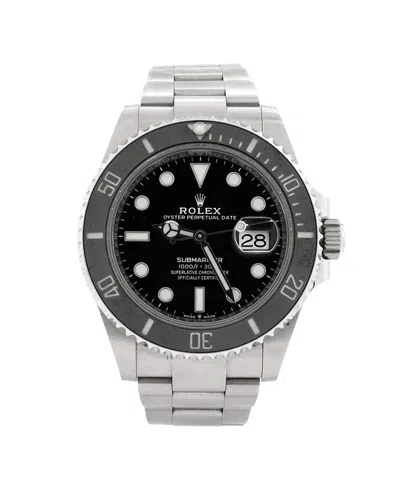 Pre-owned Pre-owned Rolex  Rolex Oyster Perpetual Submariner Date Automatic Watch In Stainless Steel And Cerachrom 41 In Dial Color: Black