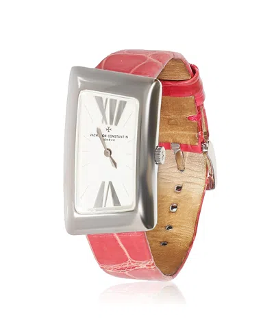 Pre-owned Pre-owned Vacheron Constantin  Vacheron Constantin White Gold Watch 1972 Cambree 25015/000g-9233 22.40mm In White/pink