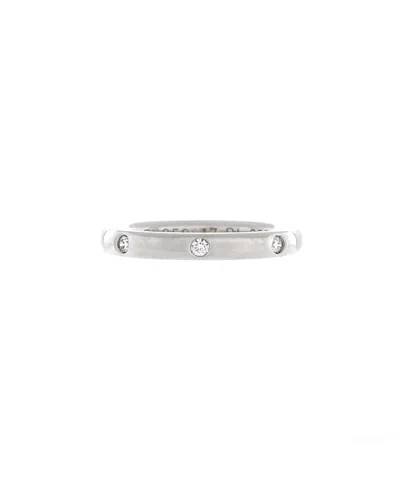 Pre-owned Pre-owned Van Cleef & Arpels  Van Cleef & Arpels 2.5mm Tendrement Etoiles Wedding Band Ring Platinum With 3 Diamonds In Silver