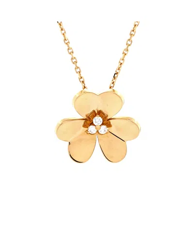 Pre-owned Pre-owned Van Cleef & Arpels  Van Cleef & Arpels Large Frivole Pendant Necklace 18k Gold With Diamonds, 14.5 - 16.25"