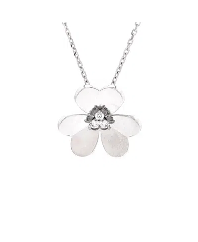 Pre-owned Pre-owned Van Cleef & Arpels  Van Cleef & Arpels Large Frivole Pendant Necklace 18k White Gold With Diamonds