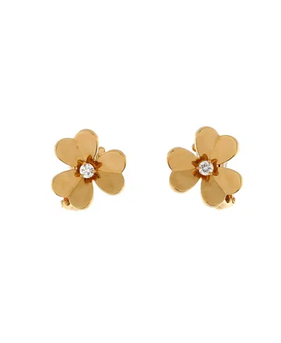 Pre-owned Van Cleef & Arpels  Van Cleef & Arpels Large Frivole Stud Earrings 18k Gold With Diamonds