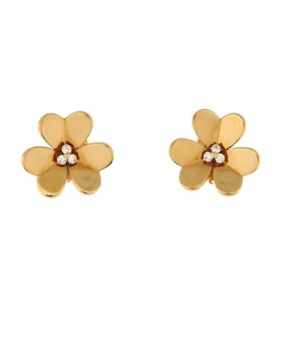 Pre-owned Pre-owned Van Cleef & Arpels  Van Cleef & Arpels Large Frivole Stud Earrings 18k Gold With Diamonds