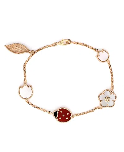 Pre-owned Pre-owned Van Cleef & Arpels  Van Cleef & Arpels Lucky Spring 5 Motifs Bracelet 18k Rose Gold And Mother Of Pearl With O In Pink