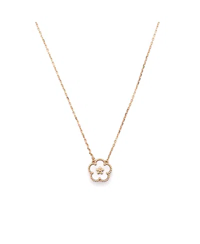 Pre-owned Pre-owned Van Cleef & Arpels  Van Cleef & Arpels Lucky Spring Plum Blossom Pendant Necklace 18k Rose Gold And Mother Of 