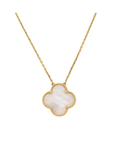 Pre-owned Pre-owned Van Cleef & Arpels  Van Cleef & Arpels Magic Alhambra 100th Anniversary Pendant Necklace 18k Gold And Mother O