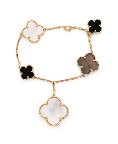 Pre-owned Pre-owned Van Cleef & Arpels  Van Cleef & Arpels Magic Alhambra 5 Motifs Bracelet 18k Gold With Mother Of Pearl And Onyx