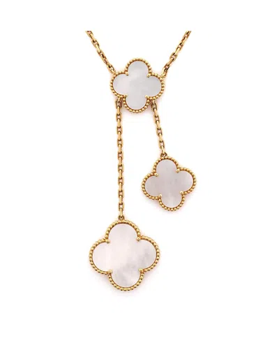 Pre-owned Pre-owned Van Cleef & Arpels  Van Cleef & Arpels Magic Alhambra 6 Motifs Necklace 18k Gold And Mother Of Pearl