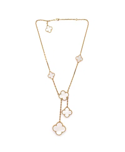 Pre-owned Pre-owned Van Cleef & Arpels  Van Cleef & Arpels Magic Alhambra 6 Motifs Necklace 18k Gold And Mother Of Pearl