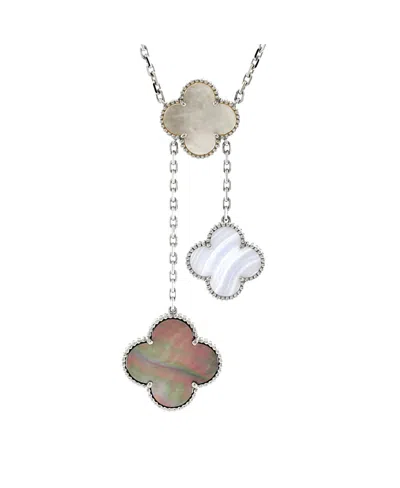Pre-owned Pre-owned Van Cleef & Arpels  Van Cleef & Arpels Magic Alhambra 6 Motifs Necklace 18k White Gold With Mother Of Pearl An