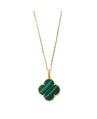 Pre-owned Pre-owned Van Cleef & Arpels  Van Cleef & Arpels Magic Alhambra Pendant Necklace 18k Gold And Malachite