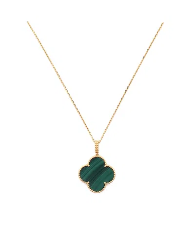 Pre-owned Pre-owned Van Cleef & Arpels  Van Cleef & Arpels Magic Alhambra Pendant Necklace 18k Gold And Malachite