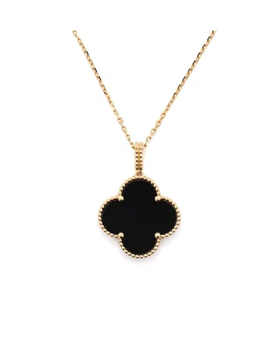 Pre-owned Pre-owned Van Cleef & Arpels  Van Cleef & Arpels Magic Alhambra Pendant Necklace 18k Gold And Onyx