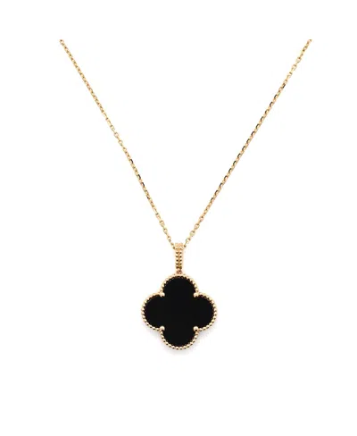 Pre-owned Pre-owned Van Cleef & Arpels  Van Cleef & Arpels Magic Alhambra Pendant Necklace 18k Gold And Onyx, 32.5 - 35.5"