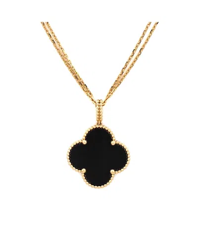 Pre-owned Pre-owned Van Cleef & Arpels  Van Cleef & Arpels Magic Alhambra Pendant Necklace 18k Gold And Onyx, 35.5"