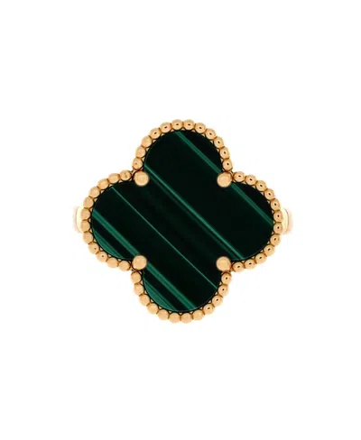 Pre-owned Pre-owned Van Cleef & Arpels  Van Cleef & Arpels Magic Alhambra Ring 18k Gold With Malachite