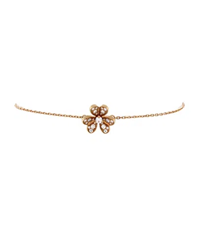 Pre-owned Pre-owned Van Cleef & Arpels  Van Cleef & Arpels Mini Frivole Bracelet 18k Gold And Pave Diamonds