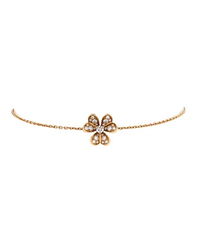 Pre-owned Pre-owned Van Cleef & Arpels  Van Cleef & Arpels Mini Frivole Bracelet 18k Gold And Pave Diamonds