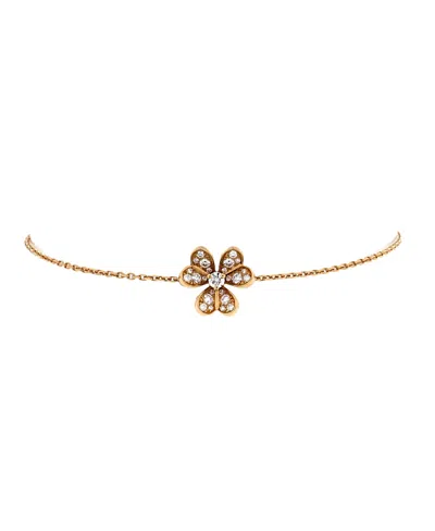Pre-owned Pre-owned Van Cleef & Arpels  Van Cleef & Arpels Mini Frivole Bracelet 18k Gold And Pave Diamonds