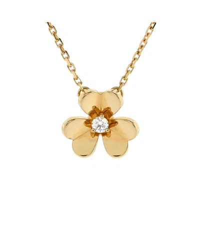 Pre-owned Pre-owned Van Cleef & Arpels  Van Cleef & Arpels Mini Frivole Pendant Necklace 18k Gold And Diamond