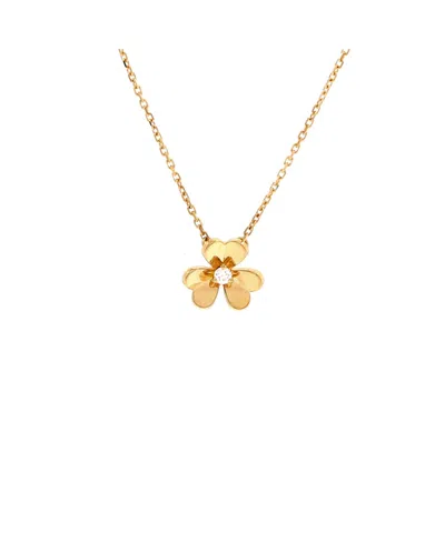 Pre-owned Pre-owned Van Cleef & Arpels  Van Cleef & Arpels Mini Frivole Pendant Necklace 18k Gold And Diamond