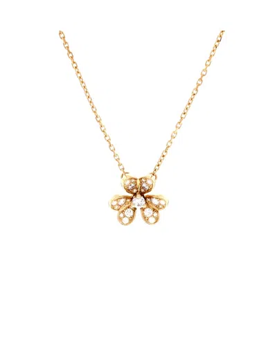 Pre-owned Pre-owned Van Cleef & Arpels  Van Cleef & Arpels Mini Frivole Pendant Necklace 18k Gold With Pave Diamonds