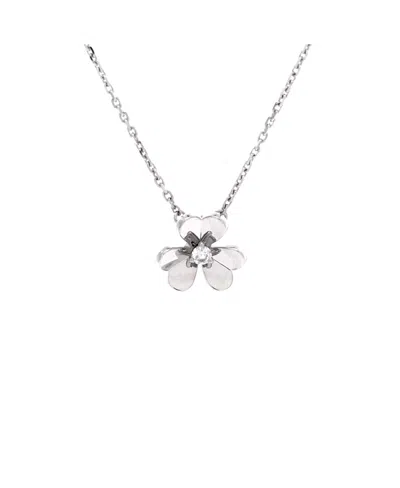 Pre-owned Pre-owned Van Cleef & Arpels  Van Cleef & Arpels Mini Frivole Pendant Necklace 18k White Gold And Diamond, 0.6"