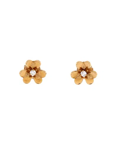 Pre-owned Pre-owned Van Cleef & Arpels  Van Cleef & Arpels Mini Frivole Stud Earrings 18k Gold With Diamonds