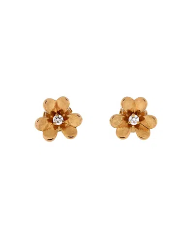 Pre-owned Pre-owned Van Cleef & Arpels  Van Cleef & Arpels Mini Frivole Stud Earrings 18k Gold With Diamonds