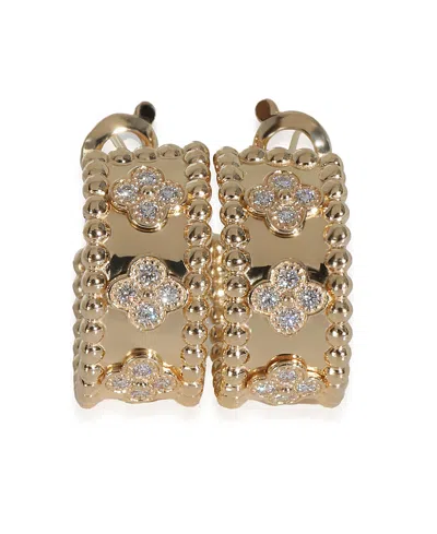 Pre-owned Pre-owned Van Cleef & Arpels  Van Cleef & Arpels Perlee Clovers Hoop 18k Yellow Gold Earrings
