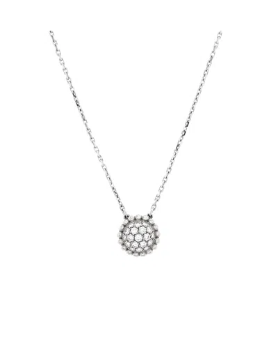 Pre-owned Pre-owned Van Cleef & Arpels  Van Cleef & Arpels Perlee Pendant Necklace 18k White Gold And Diamonds
