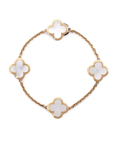 Pre-owned Pre-owned Van Cleef & Arpels  Van Cleef & Arpels Pure Alhambra 4 Motifs Bracelet 18k Gold With Mother Of Pearl