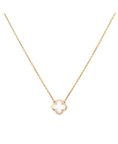 Pre-owned Pre-owned Van Cleef & Arpels  Van Cleef & Arpels Pure Alhambra Pendant Necklace 18k Gold And Mother Of Pearl