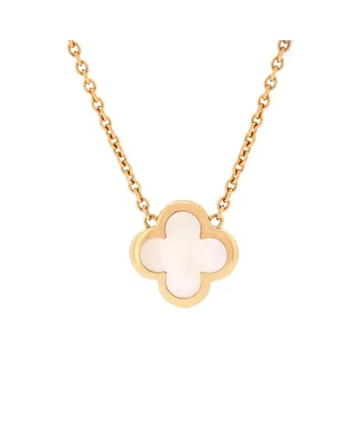 Pre-owned Pre-owned Van Cleef & Arpels  Van Cleef & Arpels Pure Alhambra Pendant Necklace 18k Gold And Mother Of Pearl