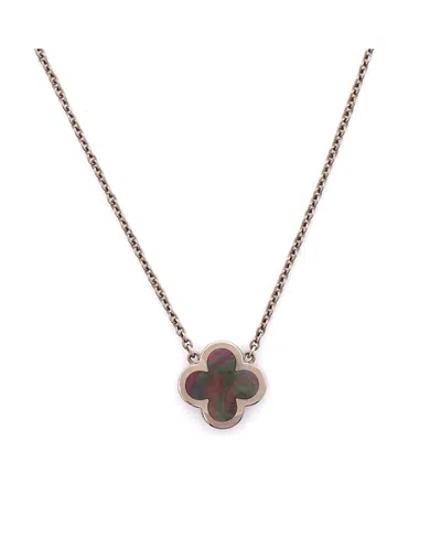 Pre-owned Pre-owned Van Cleef & Arpels  Van Cleef & Arpels Pure Alhambra Pendant Necklace 18k White Gold And Mother Of Pearl