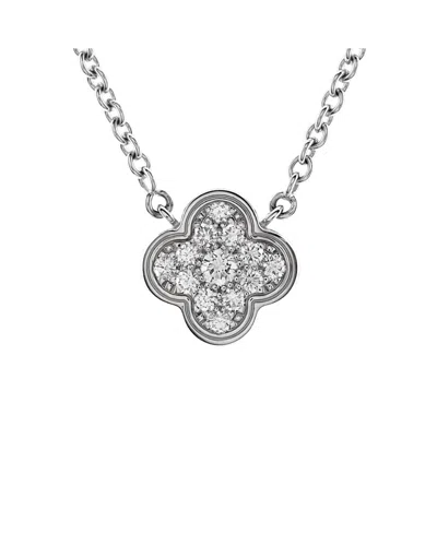 Pre-owned Pre-owned Van Cleef & Arpels  Van Cleef & Arpels Pure Alhambra Pendant Necklace 18k White Gold With Diamonds