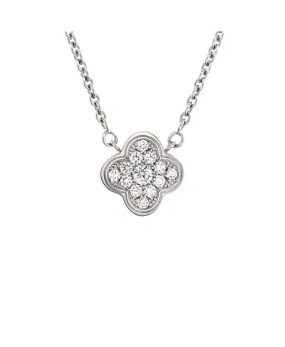 Pre-owned Pre-owned Van Cleef & Arpels  Van Cleef & Arpels Pure Alhambra Pendant Necklace 18k White Gold With Diamonds, 16.25 - 14