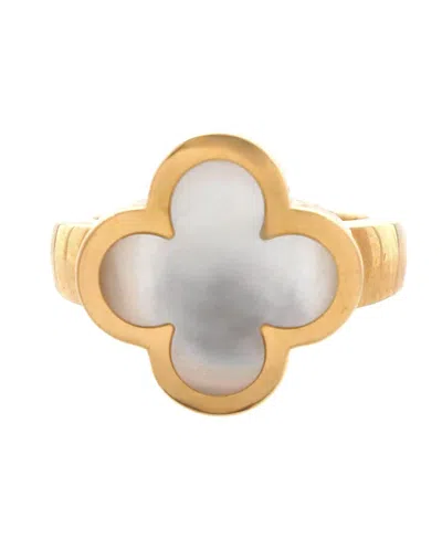 Pre-owned Pre-owned Van Cleef & Arpels  Van Cleef & Arpels Pure Alhambra Ring 18k Gold And Mother Of Pearl