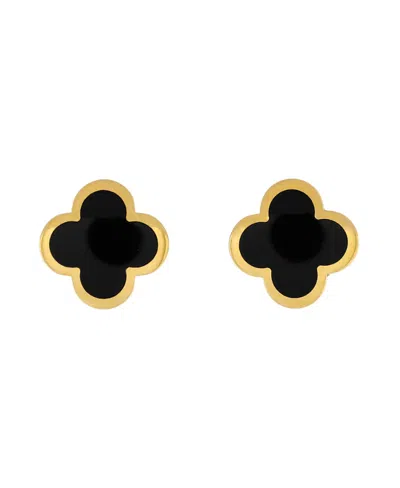 Pre-owned Pre-owned Van Cleef & Arpels  Van Cleef & Arpels Pure Alhambra Stud Earrings 18k Gold And Onyx
