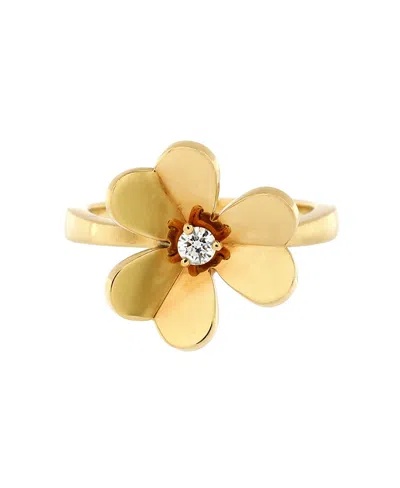 Pre-owned Pre-owned Van Cleef & Arpels  Van Cleef & Arpels Small Frivole 1 Flower Ring 18k Gold With Diamond