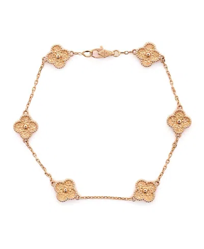 Pre-owned Pre-owned Van Cleef & Arpels  Van Cleef & Arpels Sweet Alhambra 6 Motifs Bracelet 18k Rose Gold