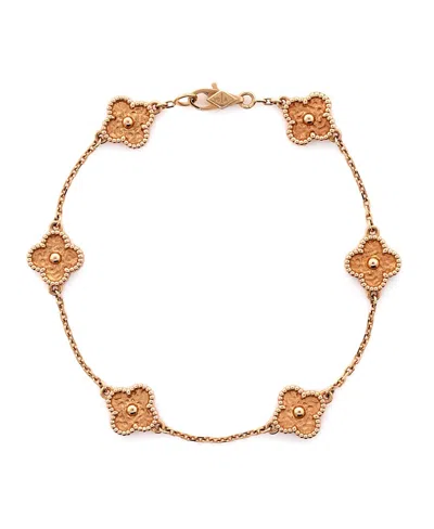 Pre-owned Pre-owned Van Cleef & Arpels  Van Cleef & Arpels Sweet Alhambra 6 Motifs Bracelet 18k Rose Gold In Pink