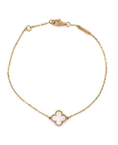 Pre-owned Pre-owned Van Cleef & Arpels  Van Cleef & Arpels Sweet Alhambra Bracelet 18k Gold And Mother Of Pearl