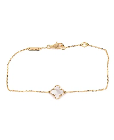 Pre-owned Pre-owned Van Cleef & Arpels  Van Cleef & Arpels Sweet Alhambra Bracelet 18k Gold And Mother Of Pearl