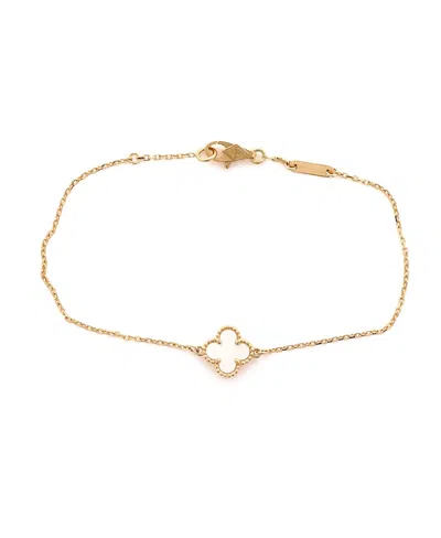 Pre-owned Pre-owned Van Cleef & Arpels  Van Cleef & Arpels Sweet Alhambra Bracelet 18k Gold And Mother Of Pearl