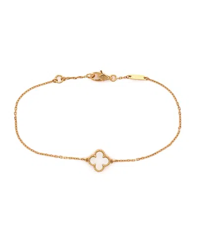 Pre-owned Pre-owned Van Cleef & Arpels  Van Cleef & Arpels Sweet Alhambra Bracelet 18k Gold And Mother Of Pearl
