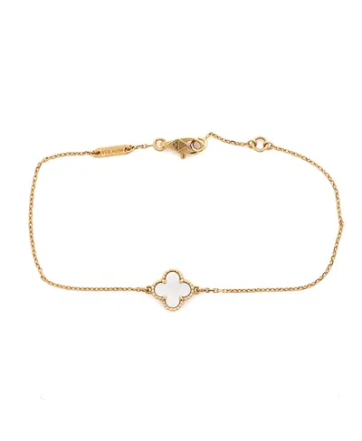 Pre-owned Pre-owned Van Cleef & Arpels  Van Cleef & Arpels Sweet Alhambra Bracelet 18k Gold And Mother Of Pearl In Yellow