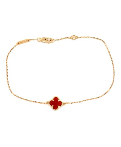 Pre-owned Pre-owned Van Cleef & Arpels  Van Cleef & Arpels Sweet Alhambra Bracelet 18k Rose Gold And Carnelian
