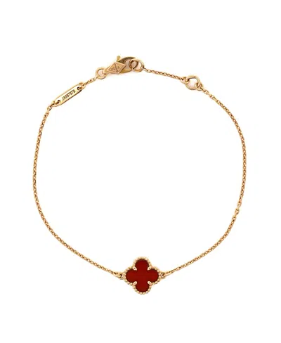 Pre-owned Pre-owned Van Cleef & Arpels  Van Cleef & Arpels Sweet Alhambra Bracelet 18k Rose Gold And Carnelian
